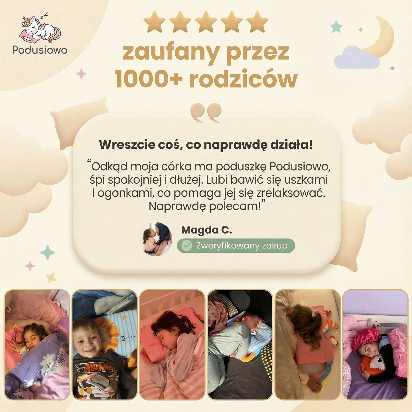 Podusiowo®: Ukojąca Sensoryczna Poduszka Przytulanka dla Dzieci