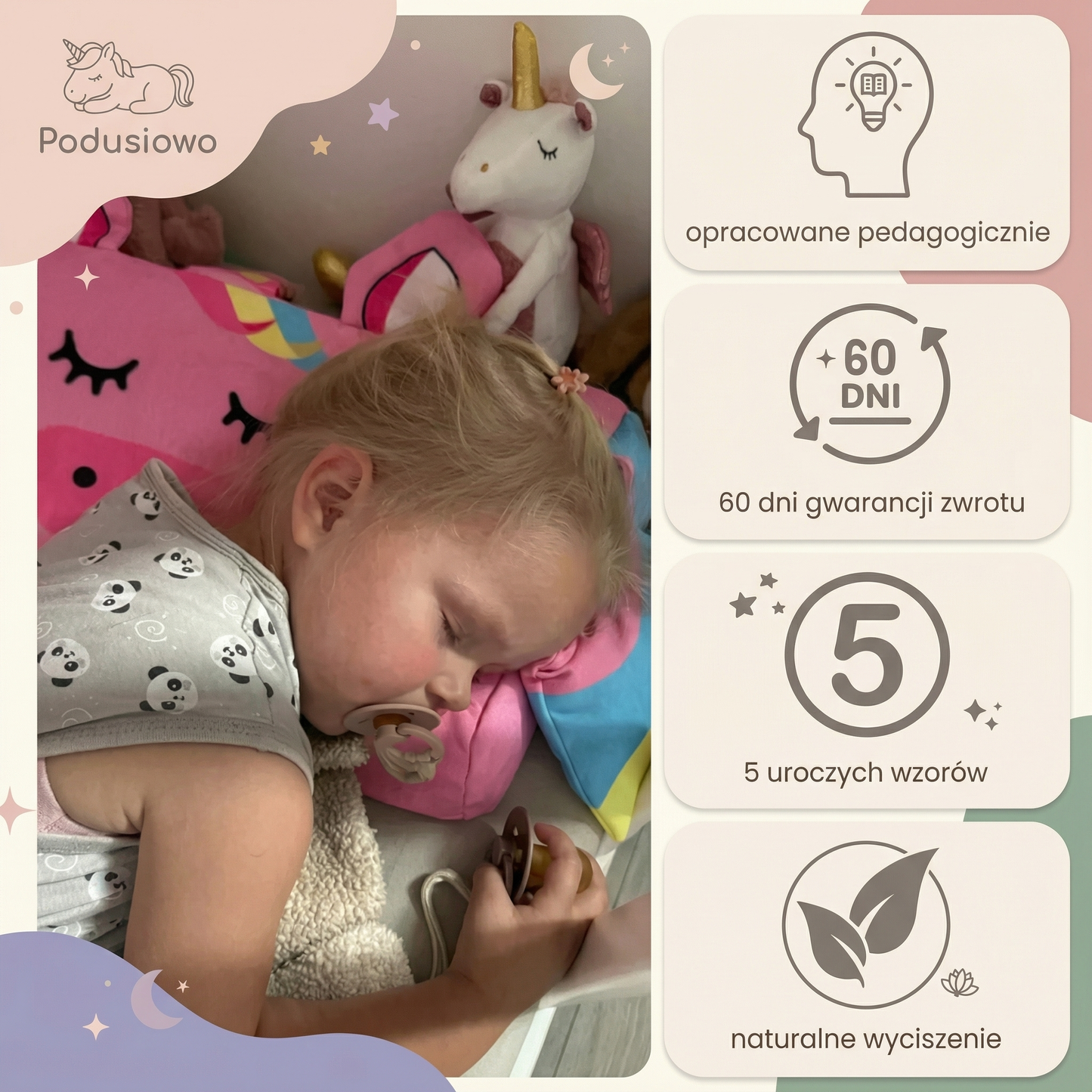 Podusiowo®: Ukojąca Sensoryczna Poduszka Przytulanka dla Dzieci